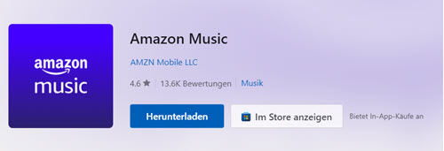 Amazon Music App auf dem PC installieren