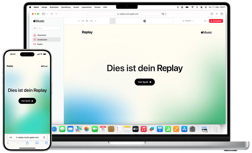 Apple Music Replay finden auf dem Web