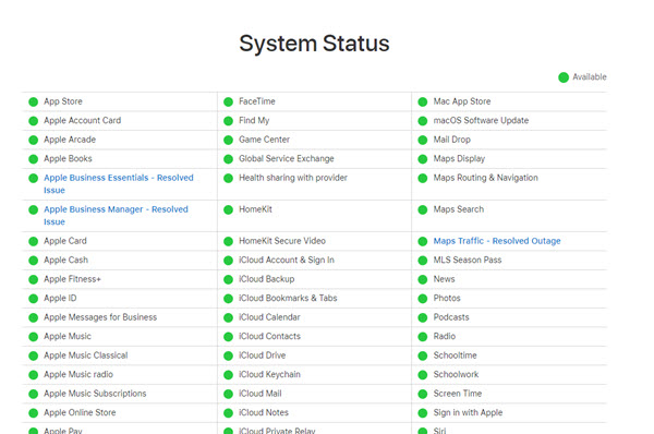 Apple Music Server-Status