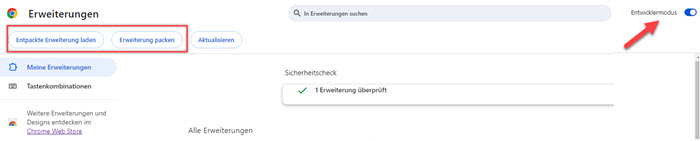 Chrome Entwicklermodus aktivieren