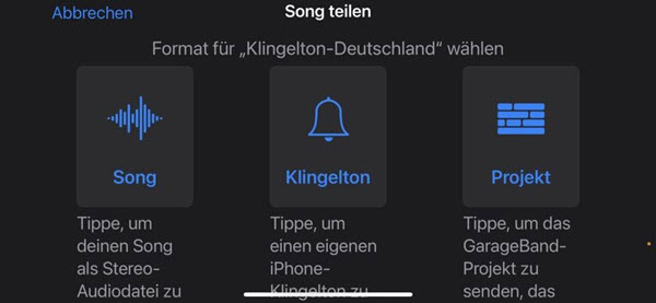 Amazon Music als Klingelton einstellen iPhone mit GarageBand