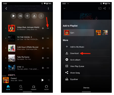 Gekaufte Amazon Music Songs in MP3 downloaden Handy