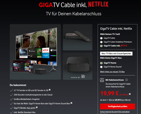 GIGA TV-Kabel inkl. Netflix