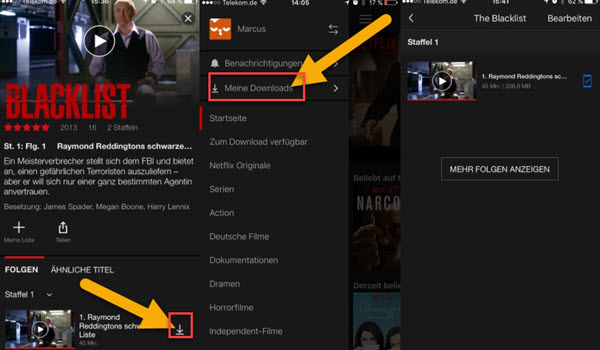 Netflix Downloads anzeigen Android