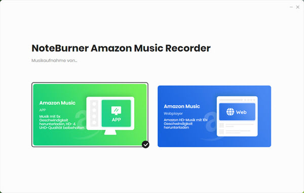 Noteburner Amazon Music Recorder Oberfläche