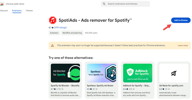 SpotiAds Spotify Ad Blocker Chrome